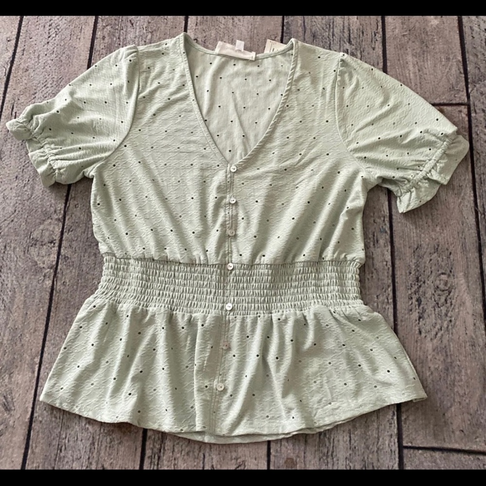 NWT Mint Green Peplum Top
